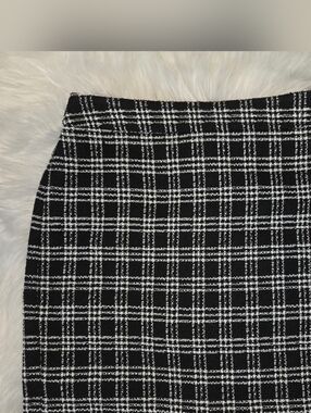 Bar III Tweed Black and White Plaid Mini Skirt
